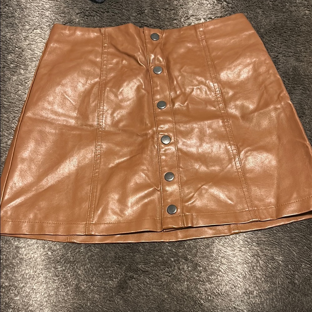Forever 21 Tan A-Line Mini Skirt